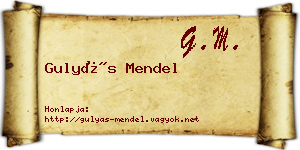 Gulyás Mendel névjegykártya